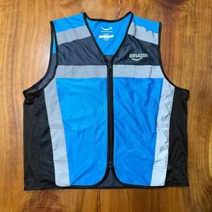 Amazon Jacket Vest Mens XL Reflective Lightweight  full zip Delivery CC3